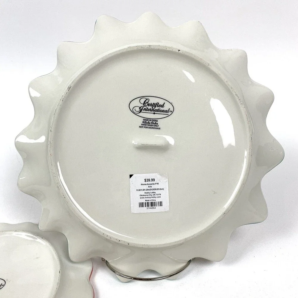 Jackie Decker Certified International Decorative Plates Terra Cotta Mandela S/2